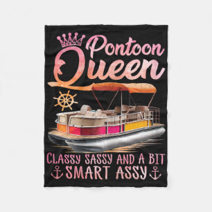 Pontoon Queen Pontoon Boat Party Sjö Pontooning S Fleecefilt