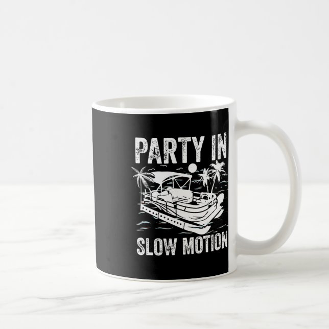 Pontoonbåt Båttur Cool Rolig Party I Slow Moti Kaffemugg (Höger)