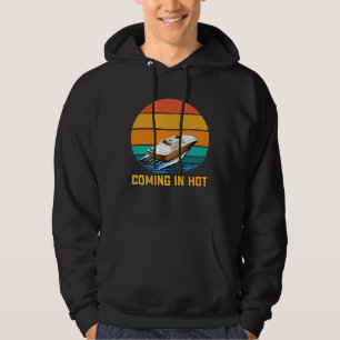 Pontoonbåt Båttur på sjön Retro solnedgång Hoodie