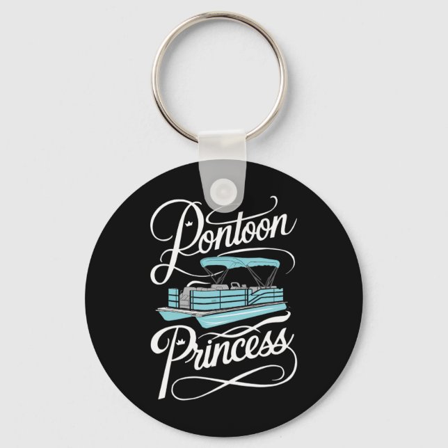 Pontoonbåt Kvinnor Båtliv Prinsessa Party  Nyckelring (Framsida)