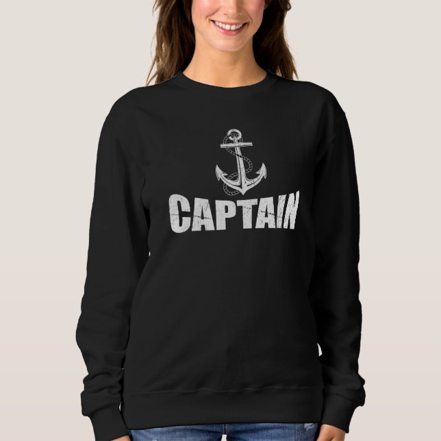 Pontoonbåtskapten Ankar Kapten Skipper   T Shirt (Framsida)