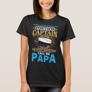 Pontoonbåtskapten Present Till Farfar Pappa Pappa T Shirt