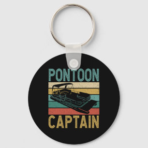Pontoonbåtskapten Rolig Pontoonbåt Båttur Ca Nyckelring