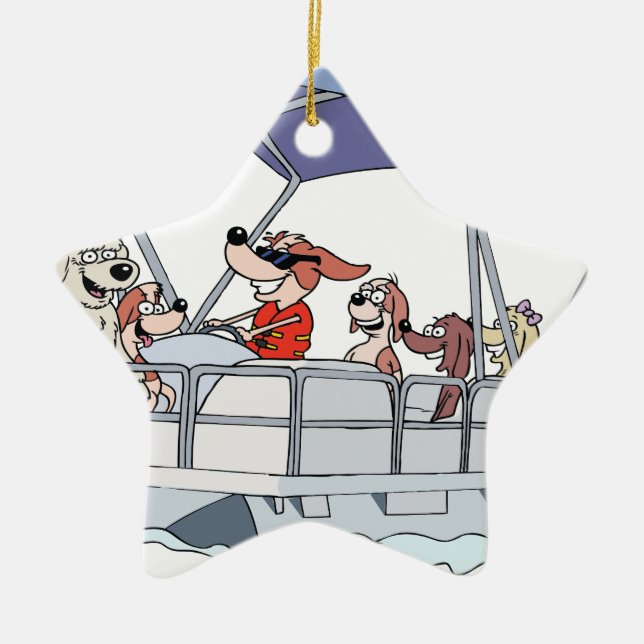 Pontoonfartyg Julgransprydnad Keramik (Framsidan)