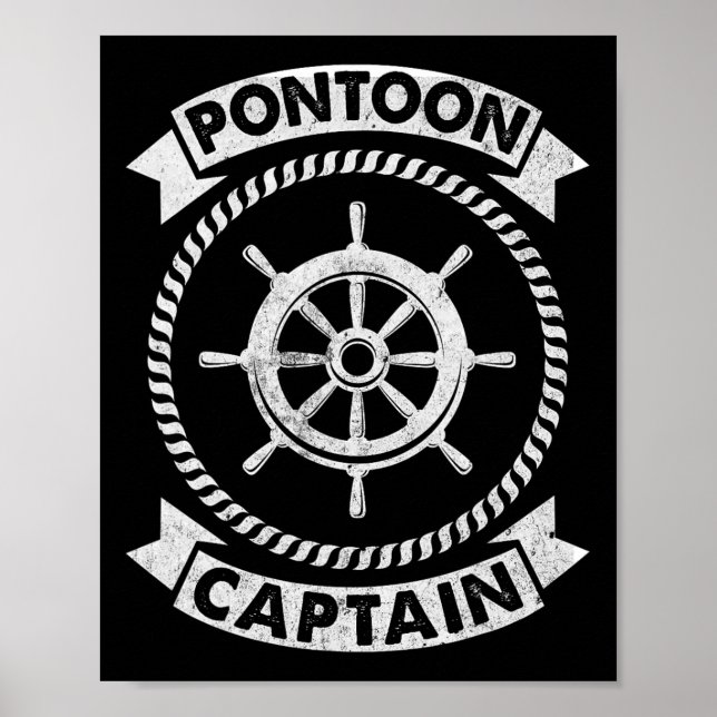 Pontoonkapten Båt Båtturer Presenter Män Kvinnor N Poster (Framsidan)