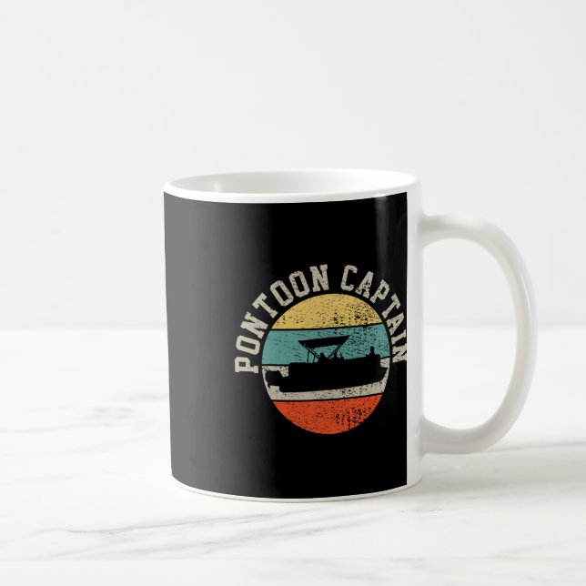 Pontoonkapten Båttur Retropresent  Kaffemugg (Höger)