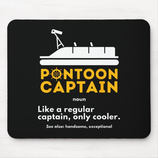 Pontoonkapten Definition - Rolig Båt Pontonering Musmatta (Framsidan)