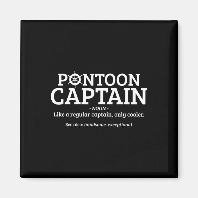 Pontoonkapten Definition Rolig Pontoonbåt Båt Magnet (Framsidan)
