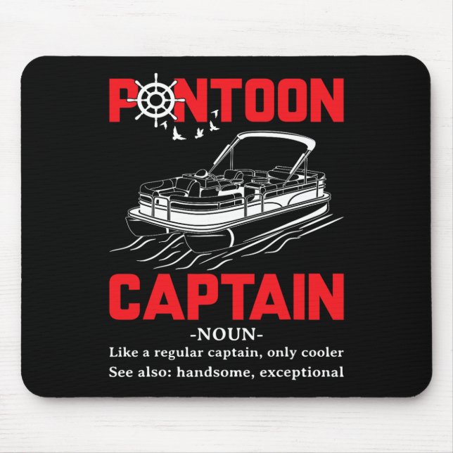 Pontoonkapten Definition Rolig Pontoonbåt Båt Musmatta (Framsidan)