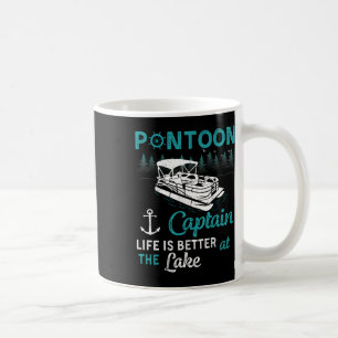 Pontoonkapten Livet är Bättre Vid Sjön Pontoon Kaffemugg