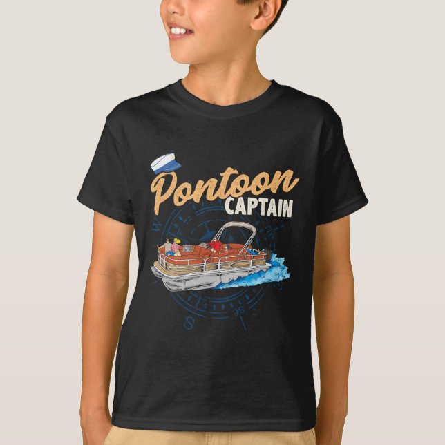 Pontoonkapten T-Shirt Rolig Pontoonbåtsutflykt  (Framsida)