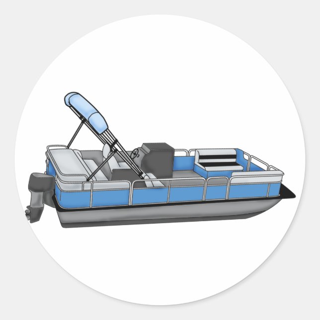 pontoonroligt runt klistermärke (Framsida)