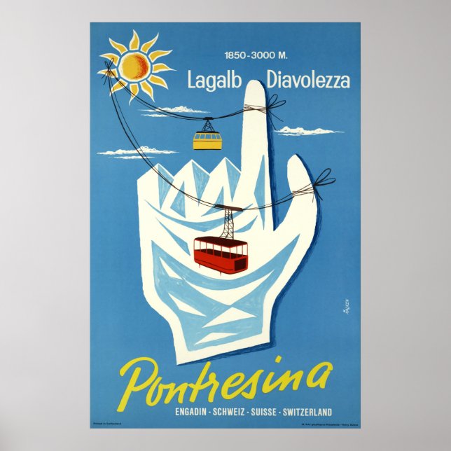 Pontresina, Engadin,Schweiz,Reseposter Poster (Framsidan)