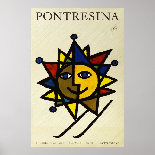 Pontresina, Engadin,Schweiz,Reseposter Poster (Framsidan)
