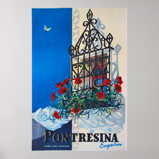 Pontresina ,Engadin, Schweiz, Ski Poster (Framsidan)