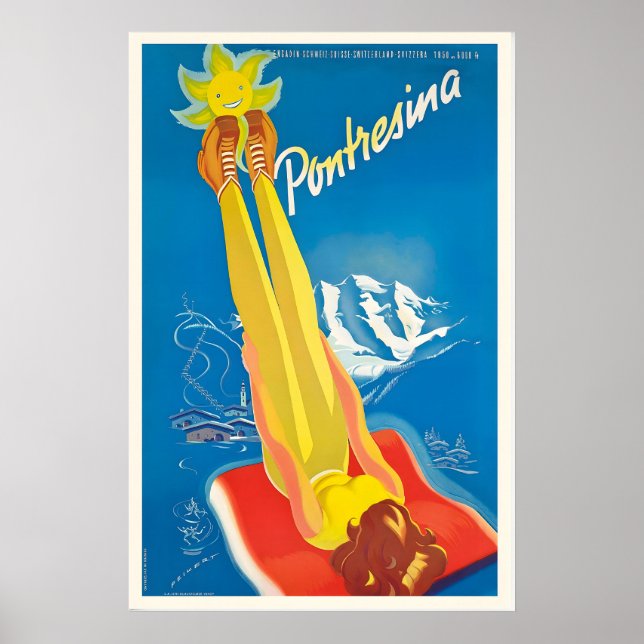 Pontresina Engadin Schweiz Suisse Switzerland Poster (Framsidan)