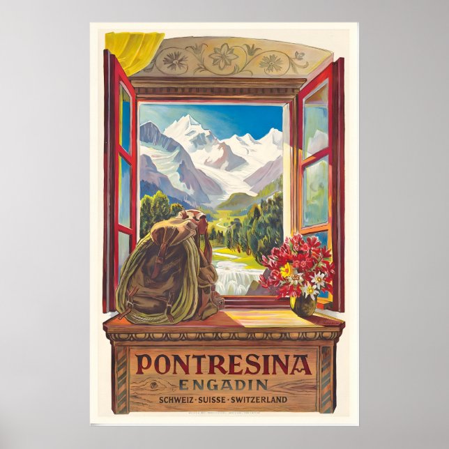 Pontresina Engadin Schweiz Suisse Switzerland Poster (Framsidan)