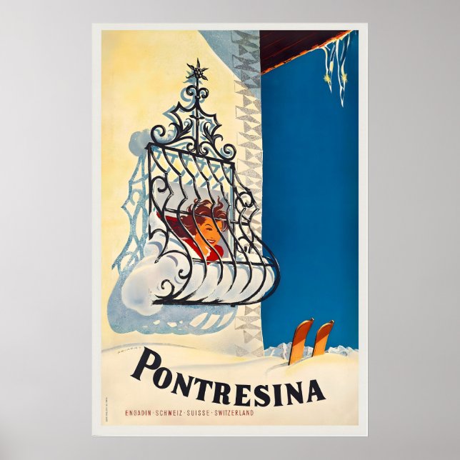 Pontresina Engadin Schweiz Switzerland Suisse Poster (Framsidan)