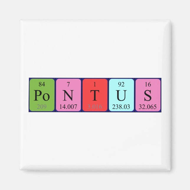 Pontus periodisk magnet bord namn (Framsidan)