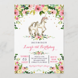 Pony Birthday-inbjudan, inbjudan till hästfödelsed