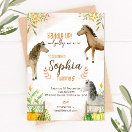 Pony Birthday-inbjudan med falltema Inbjudningar