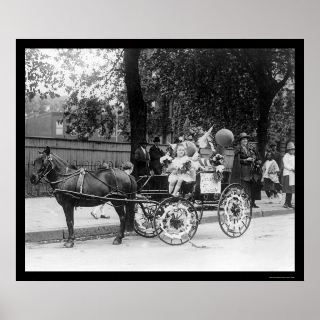 Pony Cart Girl and Dogs 1921 Poster (Framsidan)