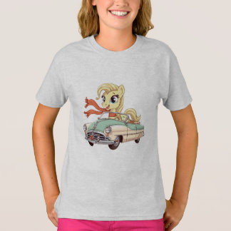 Pony Cruising in a Vintage Convertible Car T Shirt