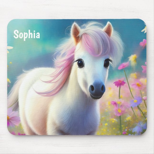 Pony Cute Horse Animal Personlig Girls Namn Musmatta (Framsidan)