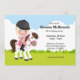 Pony Equestrian Horseback Horse ridning Inbjudningar