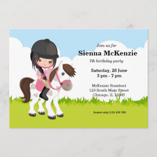 Pony Equestrian Horseback Horse ridning Inbjudningar