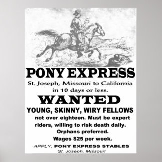 Pony Express Advertisement Poster
