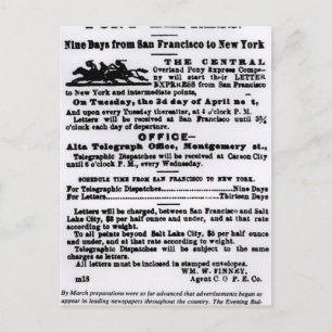 Pony Express, nio dagar Vykort