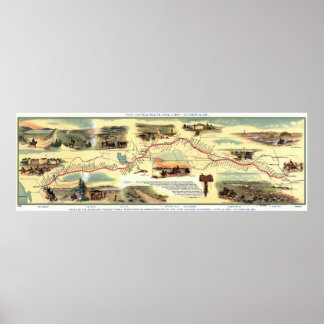 Pony Express Route: Amerikansk historia 1860-1861 Poster