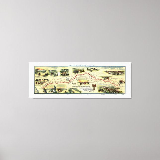 Pony Express Route Bild Karta 1860 (Framsida)