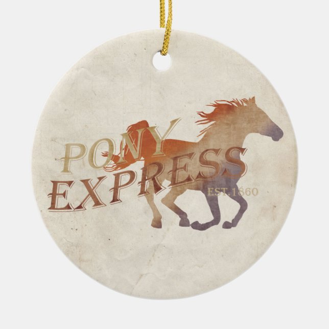 Pony Express Vintage Julgransprydnad Keramik (Framsidan)