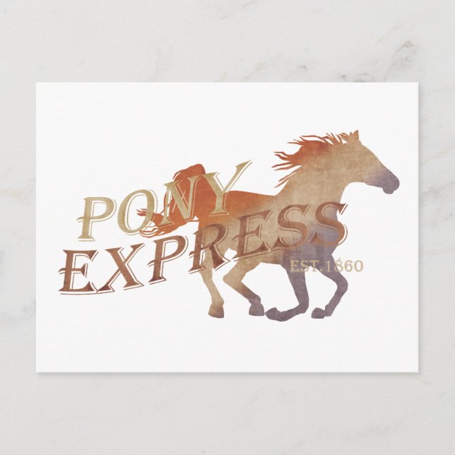 Pony Express Vintage Vykort (Framsida)