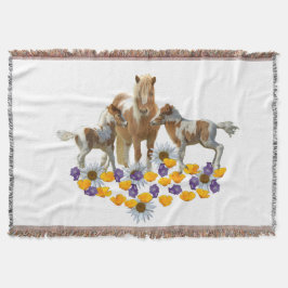 Pony Family in Flowers Filt