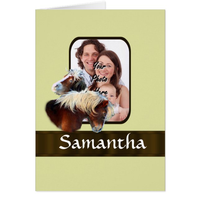 Pony-fotomall Hälsningskort (Framsidan)