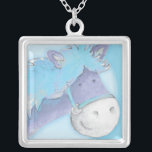 Pony häst blue water art halsband<br><div class="desc">Snygg blå Pony whimiscal water art necklace Unik design och målning av Sarah Trett.</div>