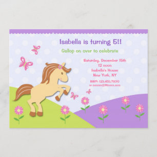 Pony Horse Bithday Party-inbjudningar Inbjudningar