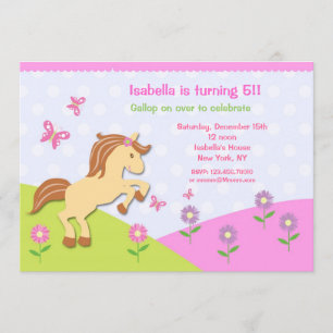 Pony Horse Bithday Party-inbjudningar Inbjudningar