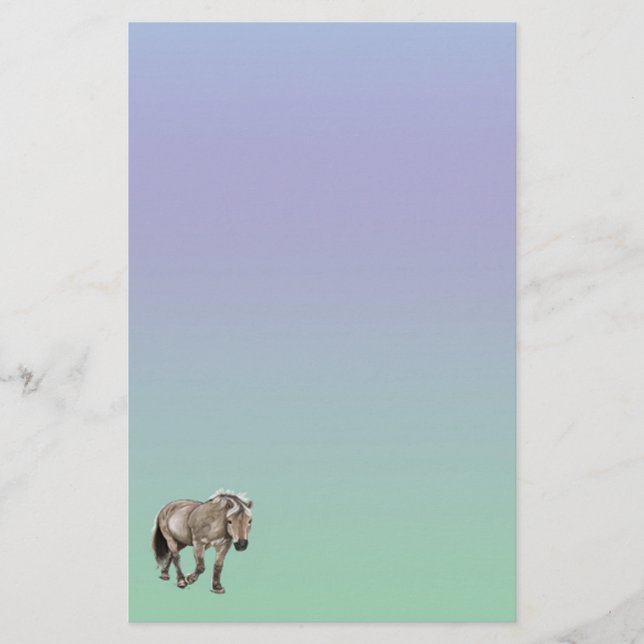 Pony Horse Pastel Stationery Papper (Framsida)