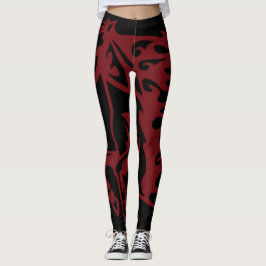 Pony Horse Stallion Steed Rapid Red Line Art Leggings