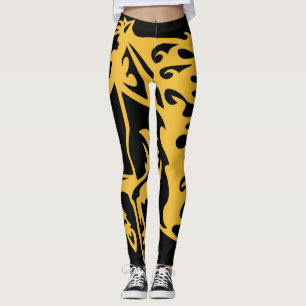 Pony Horse Stallion Steed School Buss Gult Leggings
