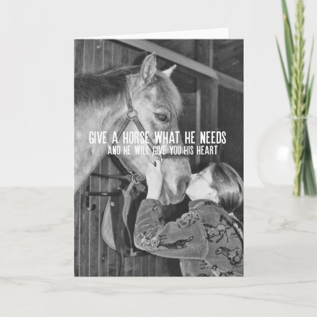 PONY KÄRLEK-hälsningskort Tack Kort (Framsida)