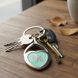 Pony Keychain Twisted Heart Silverfärgad Nyckelring