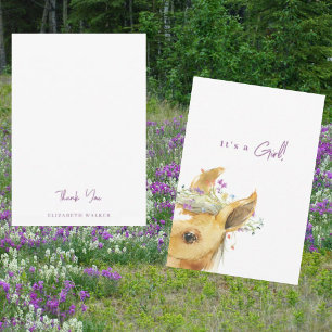Pony Lavender Baby Shower Blank Tack Kort