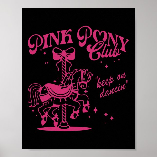 Pony och Heels Älskare Rosa Girls Klubb Cowgirl Poster (Framsidan)