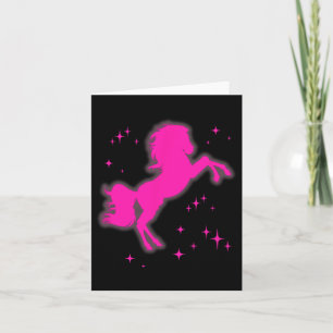 Pony och Heels Älskare Rosa Girls Klubbs Disco Bir Kort