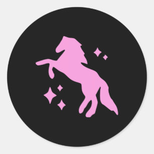 Pony och Heels Älskare Rosa Girls Klubbs Disco Bir Runt Klistermärke
